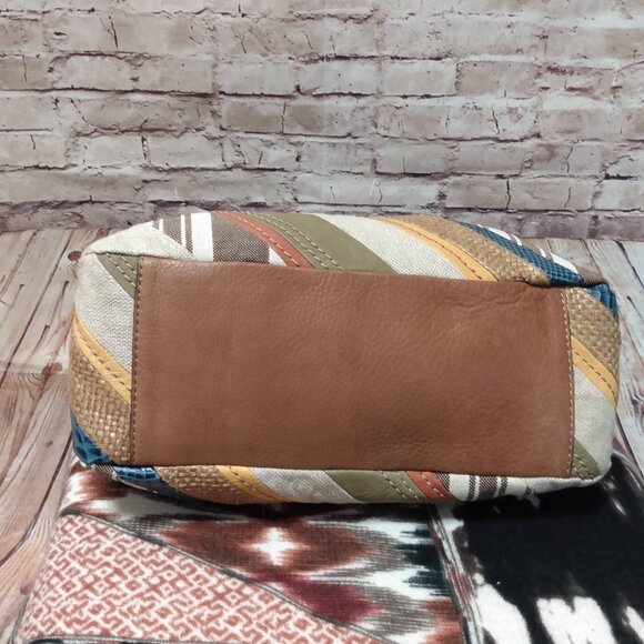 Fossil Multicolor Leather/Canvas/Straw Handbag - Picture 7 of 12